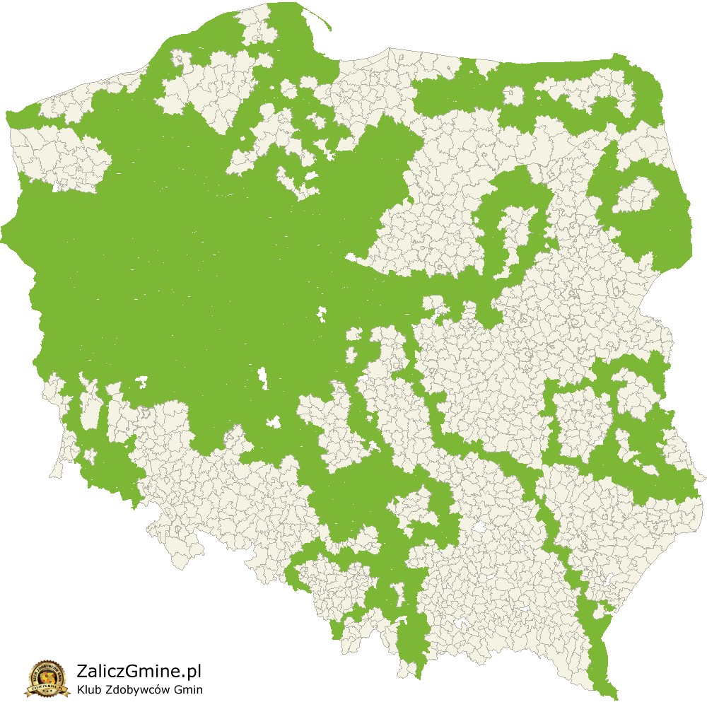 Mapa Zdobytych Gmin