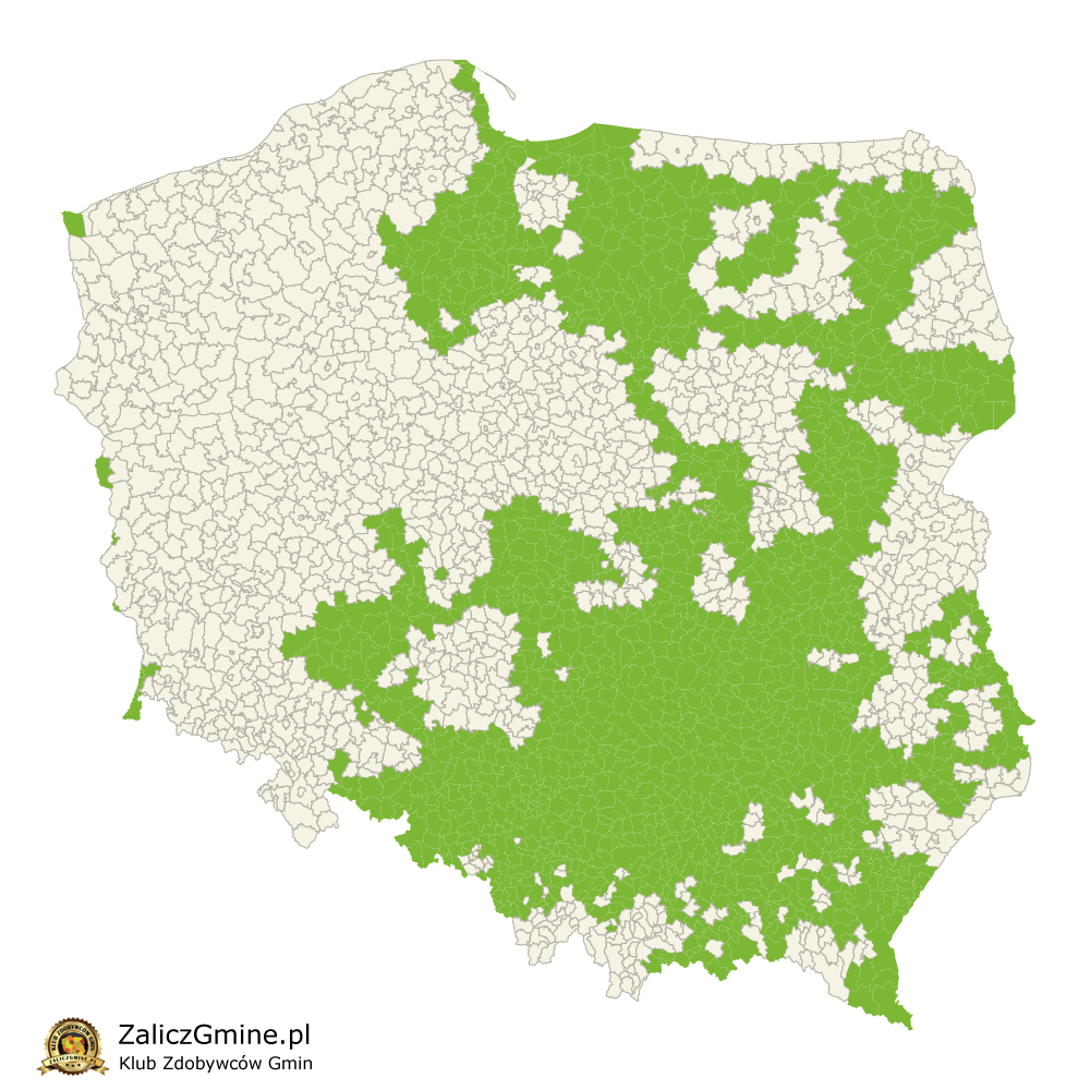 Mapa Zdobytych Gmin