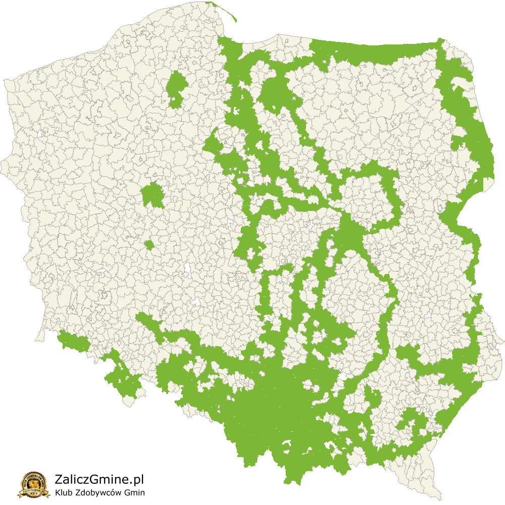 Mapa Zdobytych Gmin