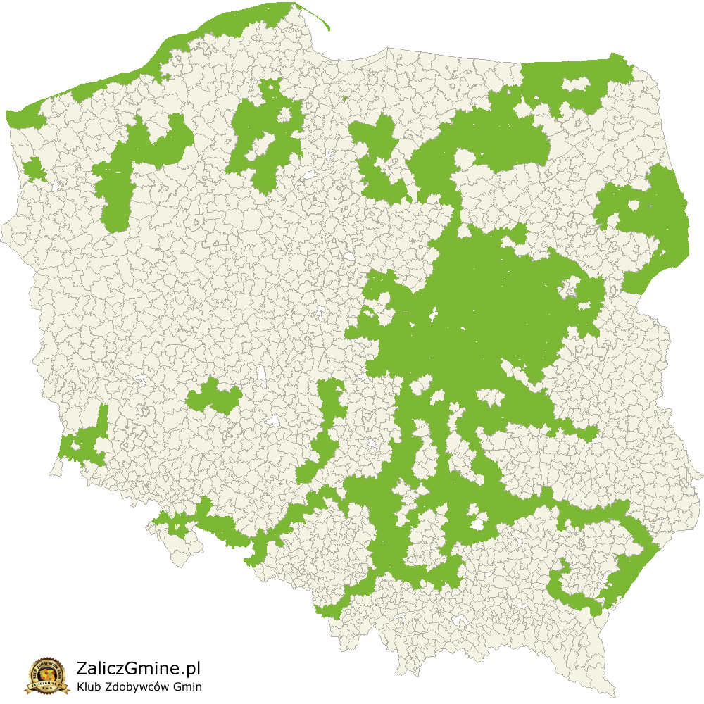 Mapa Zdobytych Gmin