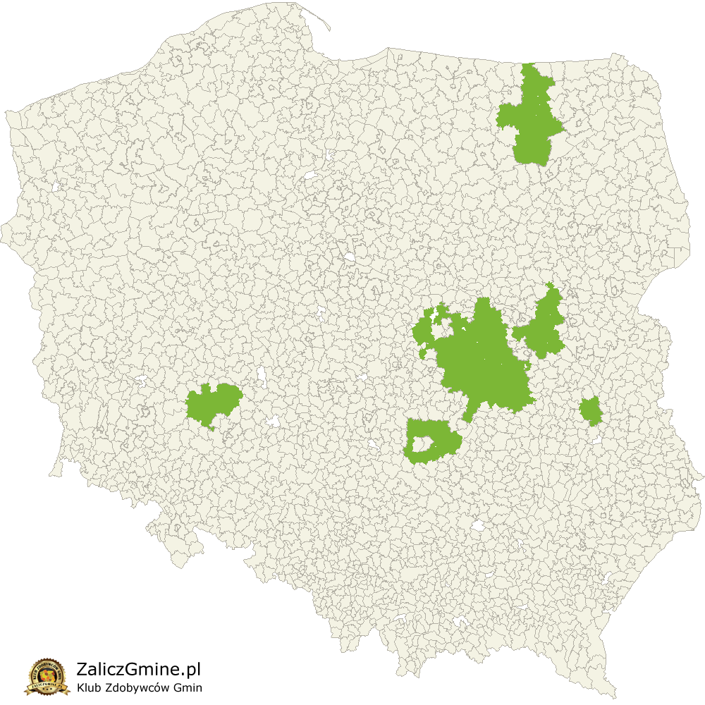 Mapa Zdobytych Gmin