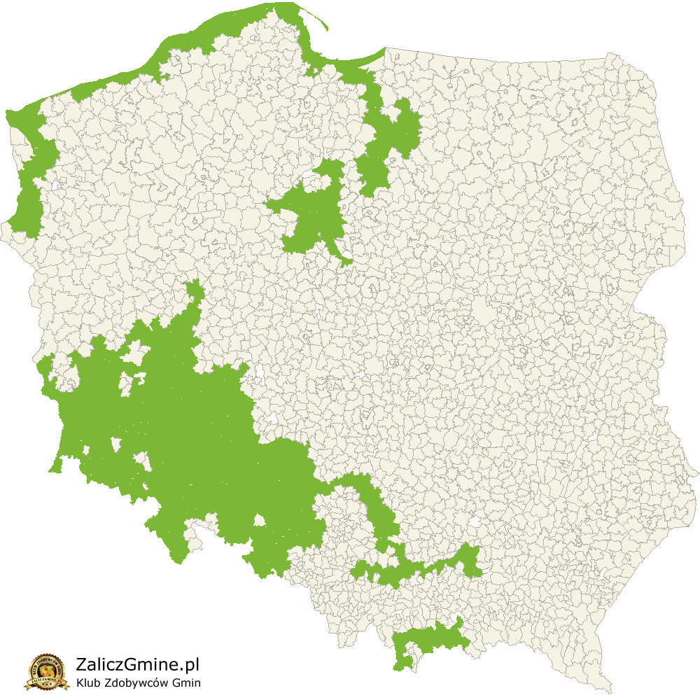 Mapa Zdobytych Gmin
