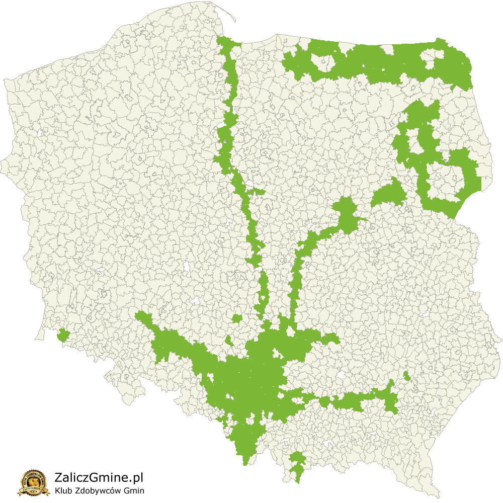 Mapa Zdobytych Gmin