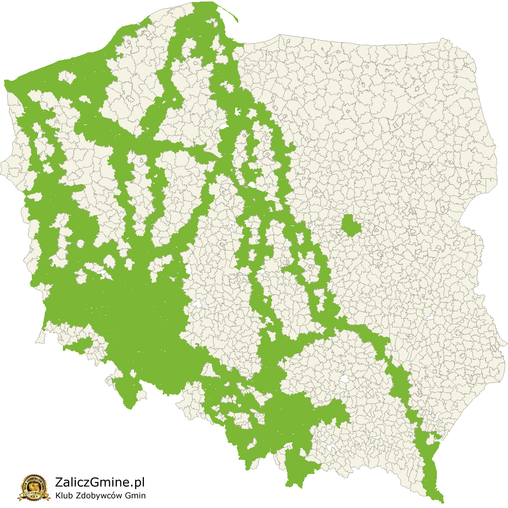 Mapa Zdobytych Gmin