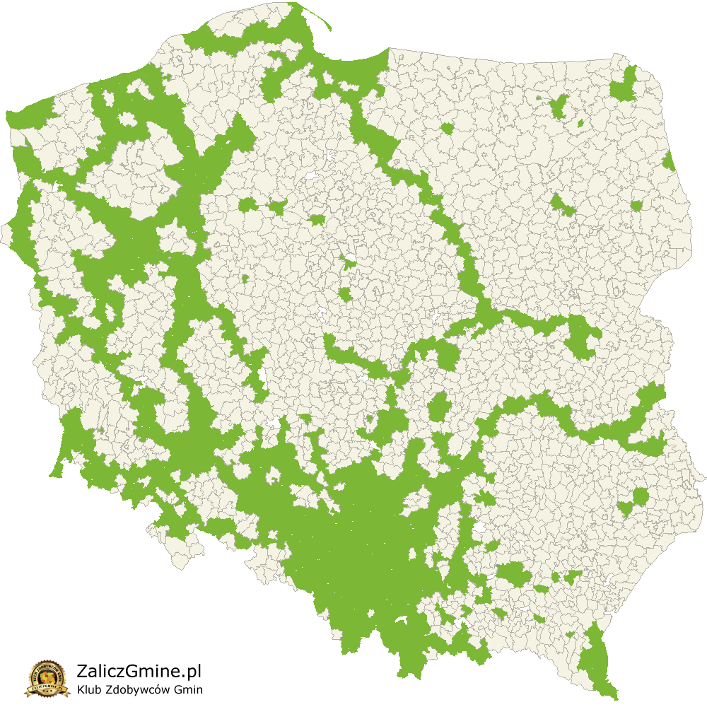 Mapa Zdobytych Gmin