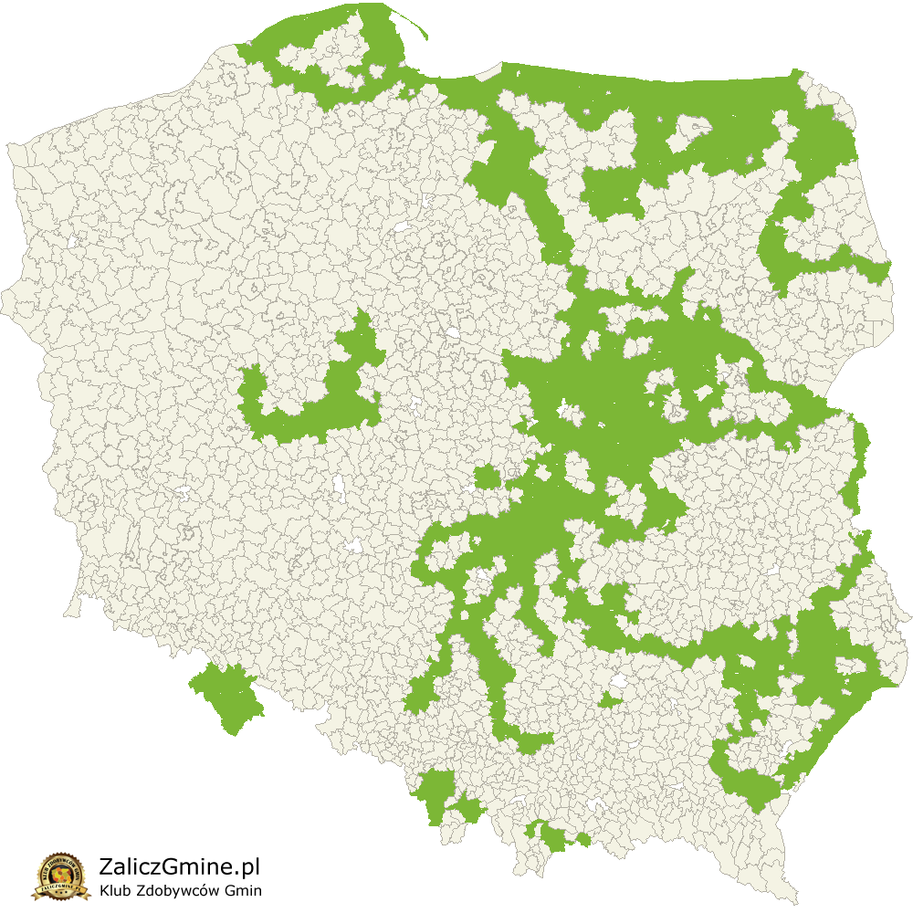 Mapa Zdobytych Gmin