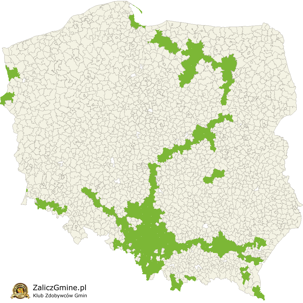 Mapa Zdobytych Gmin