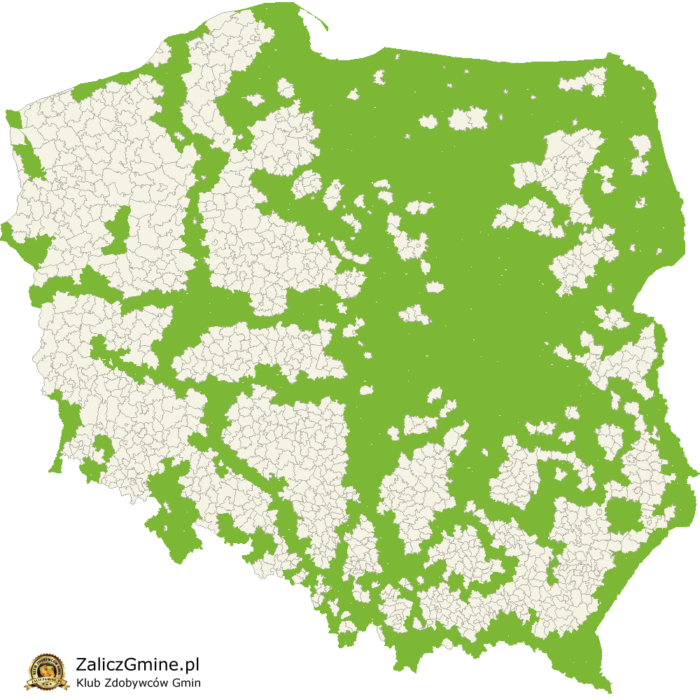 Mapa Zdobytych Gmin
