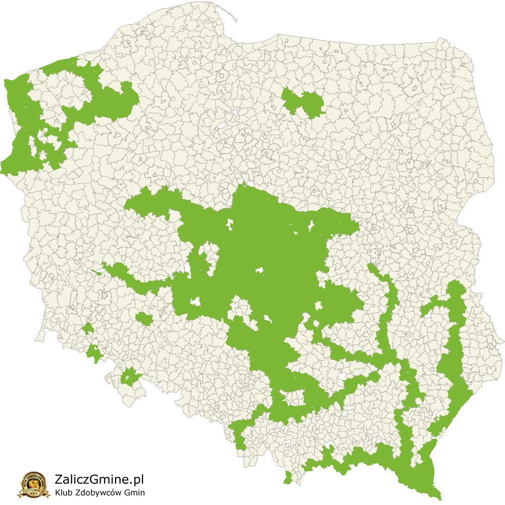 Mapa Zdobytych Gmin
