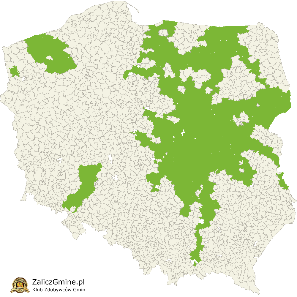 Mapa Zdobytych Gmin