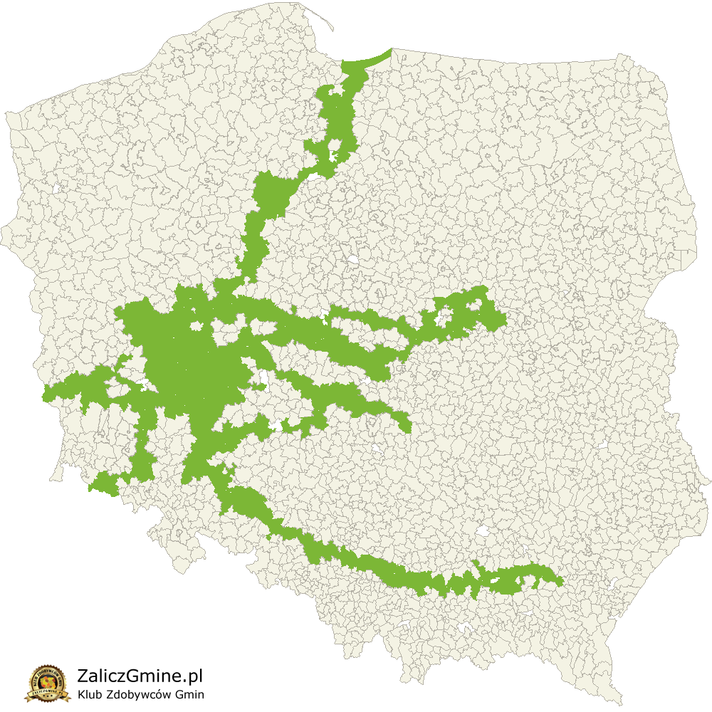 Mapa Zdobytych Gmin