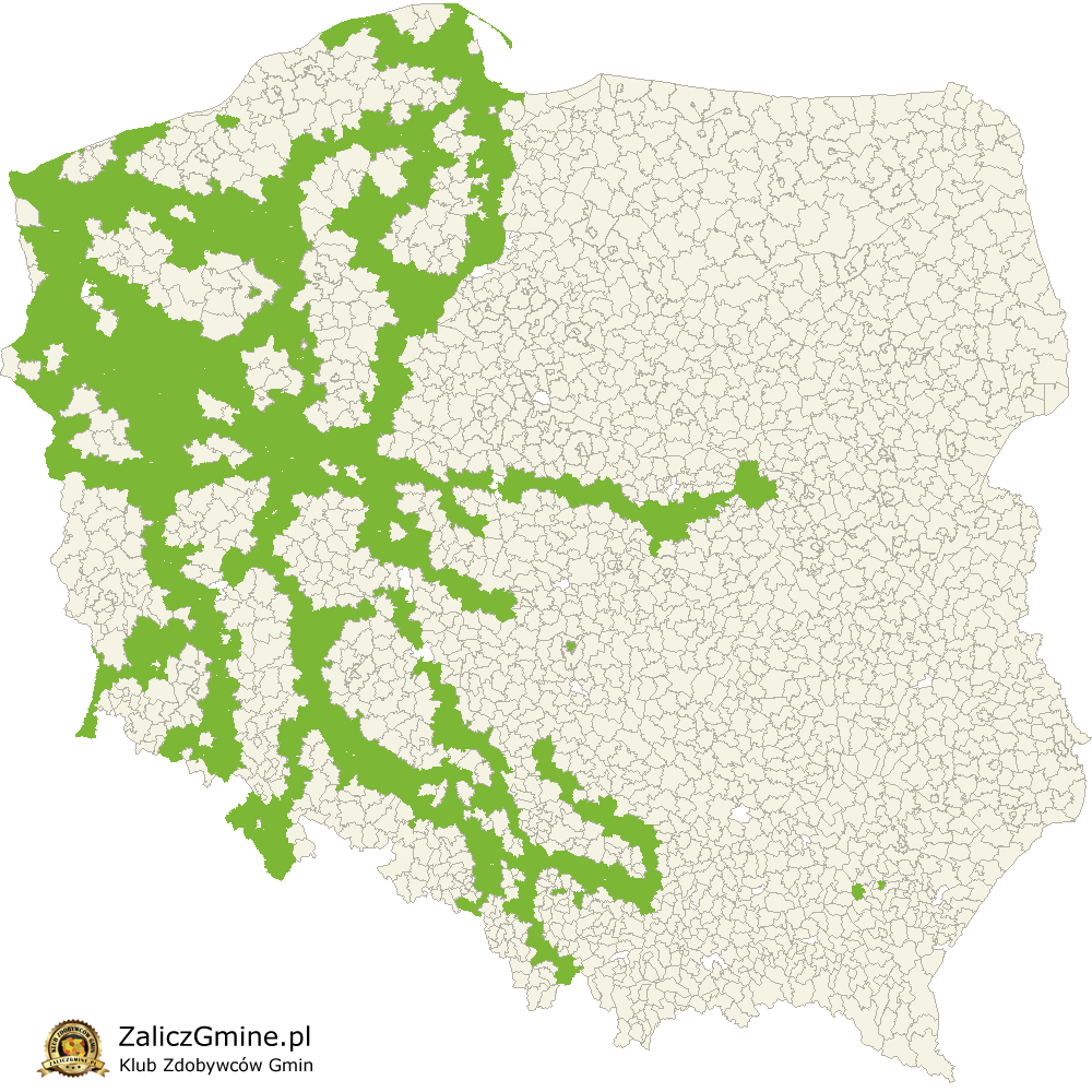 Mapa Zdobytych Gmin