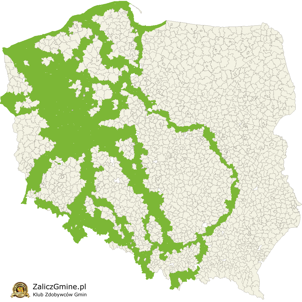 Mapa Zdobytych Gmin