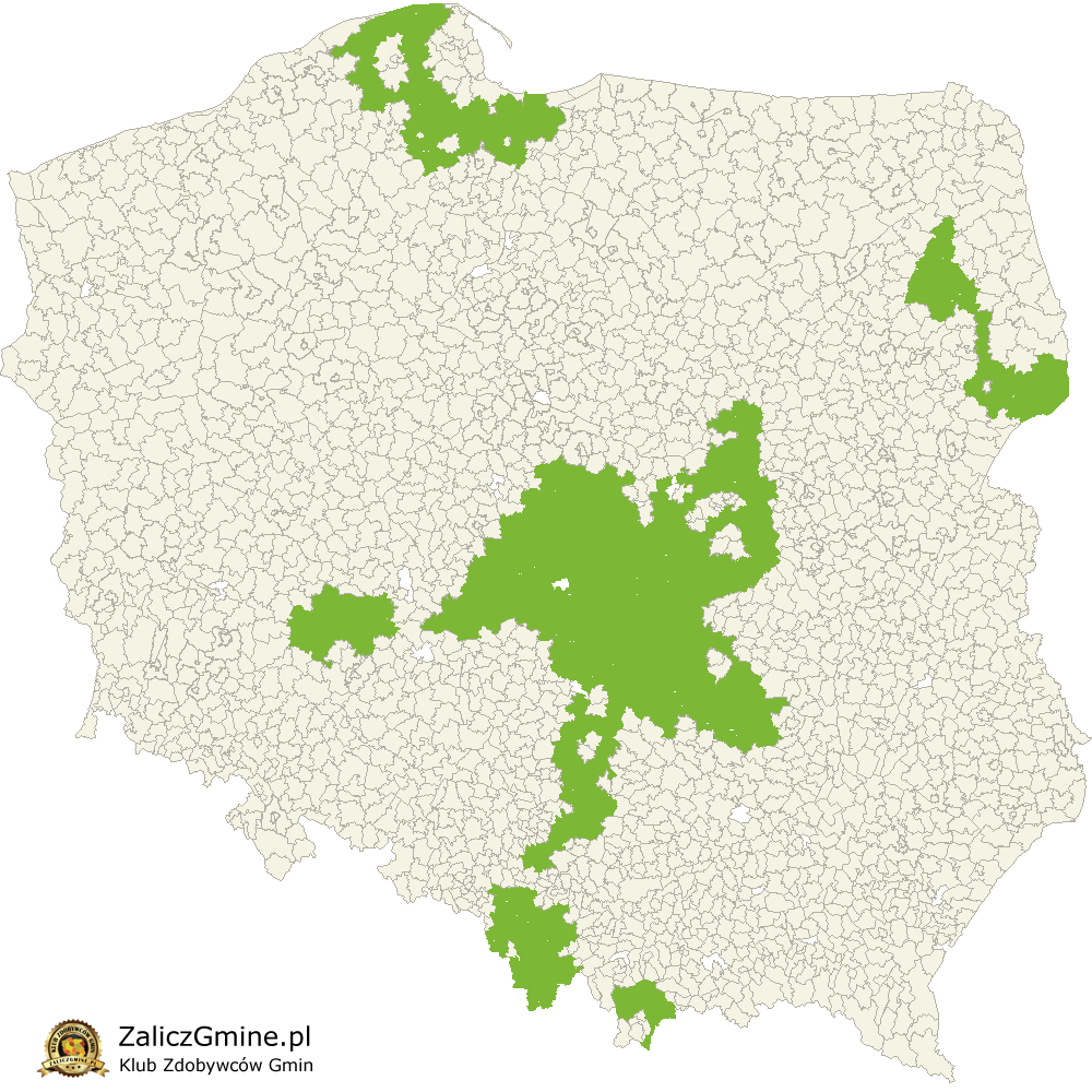 Mapa Zdobytych Gmin