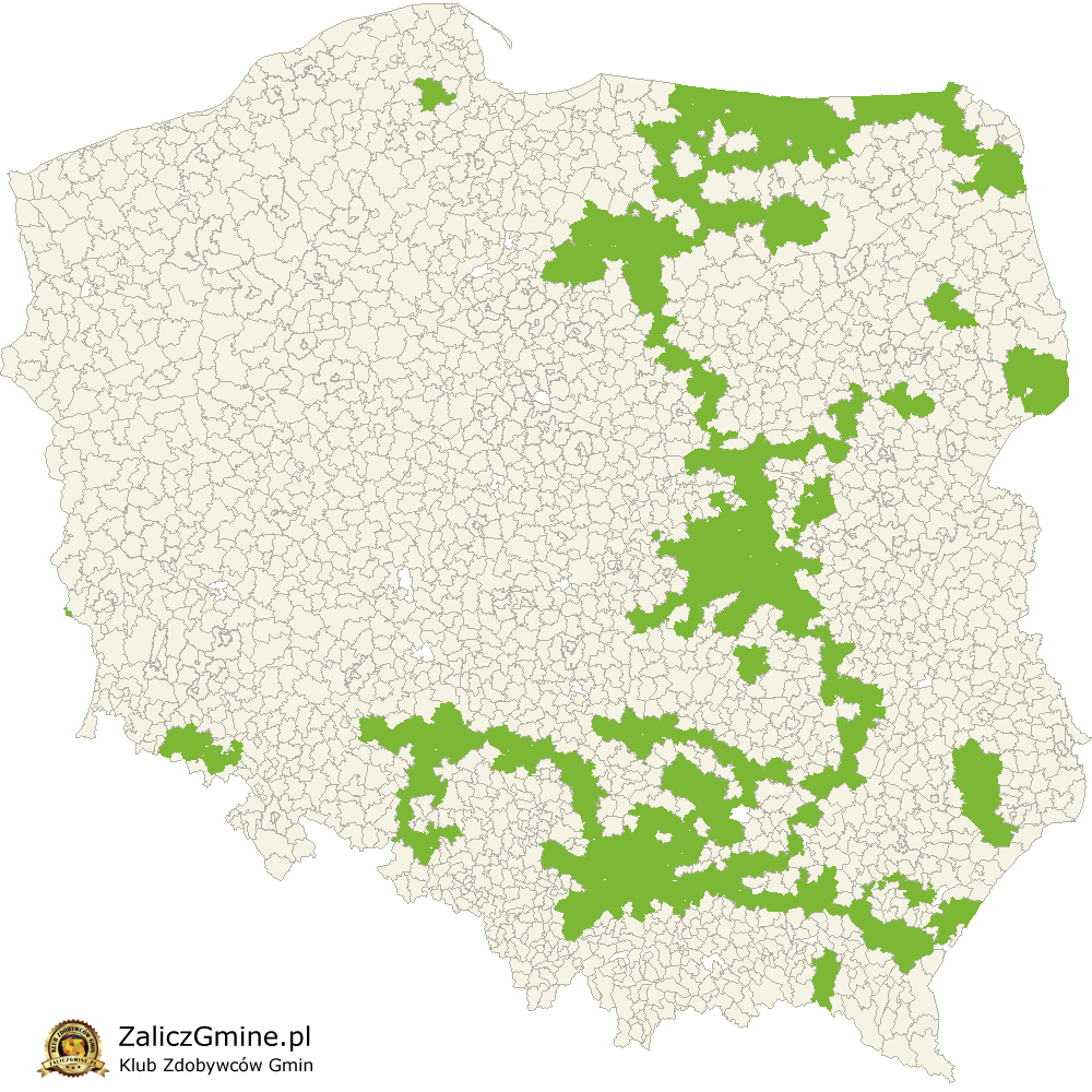 Mapa Zdobytych Gmin