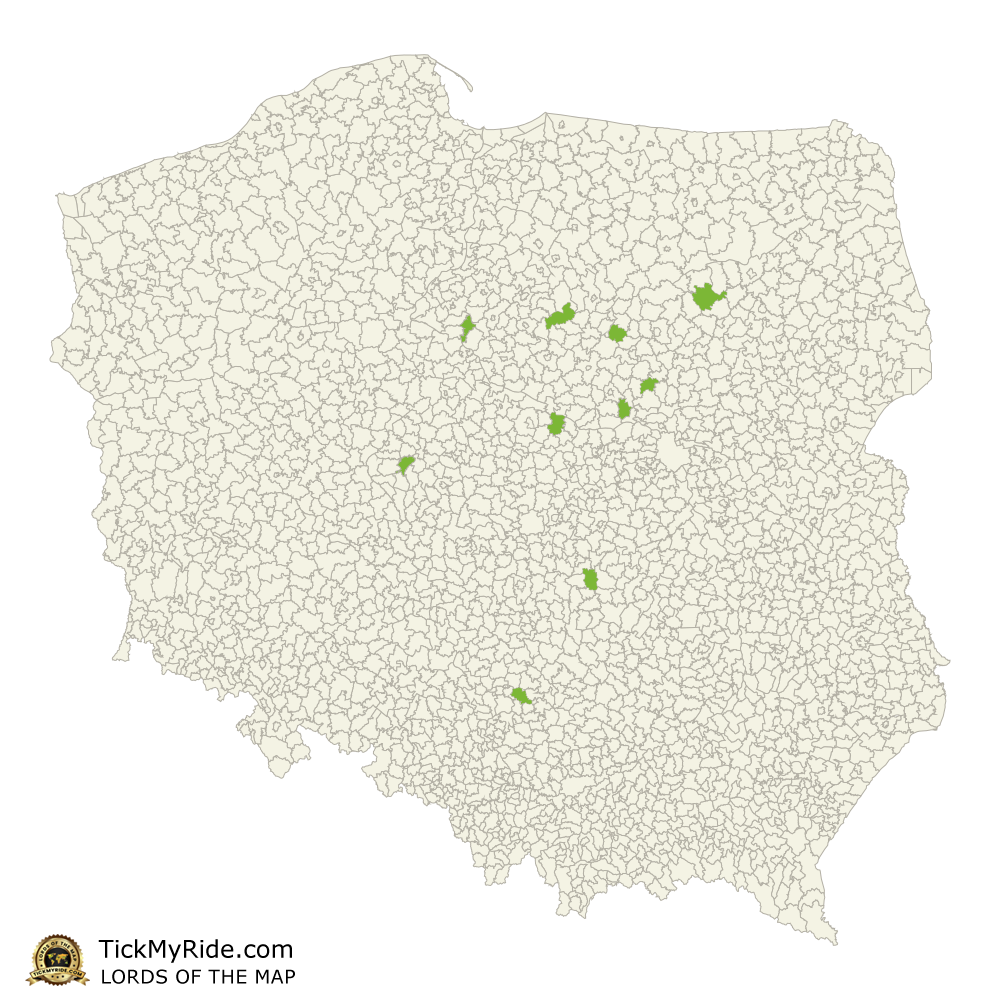 Mapa Zdobytych Gmin