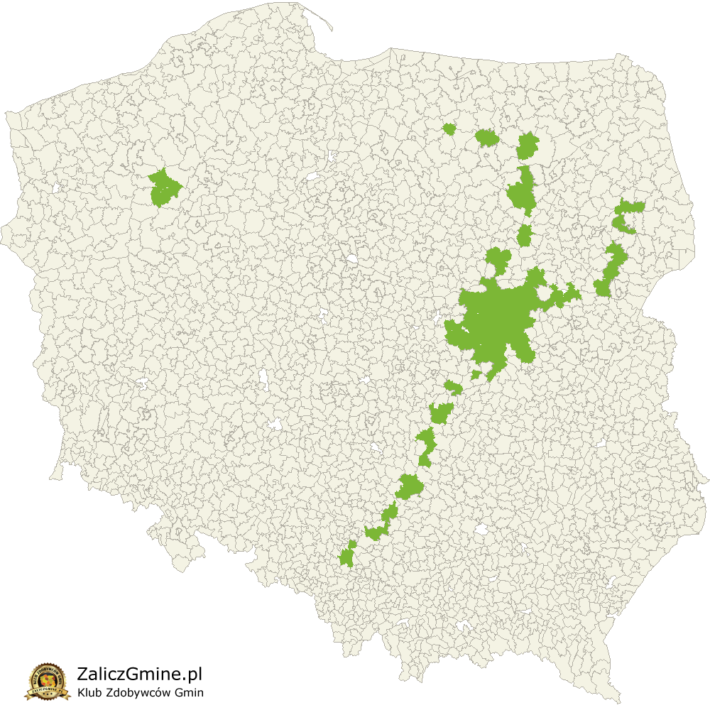 Mapa Zdobytych Gmin