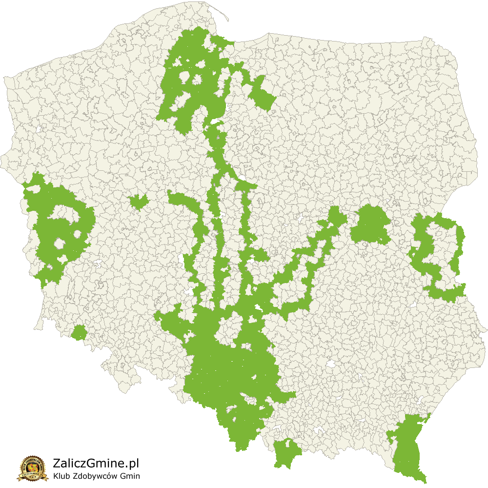 Mapa Zdobytych Gmin