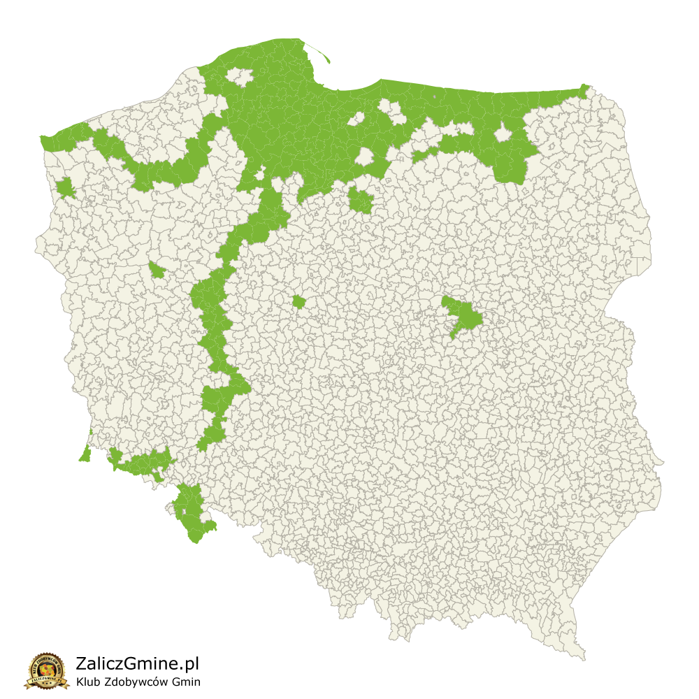 Mapa Zdobytych Gmin