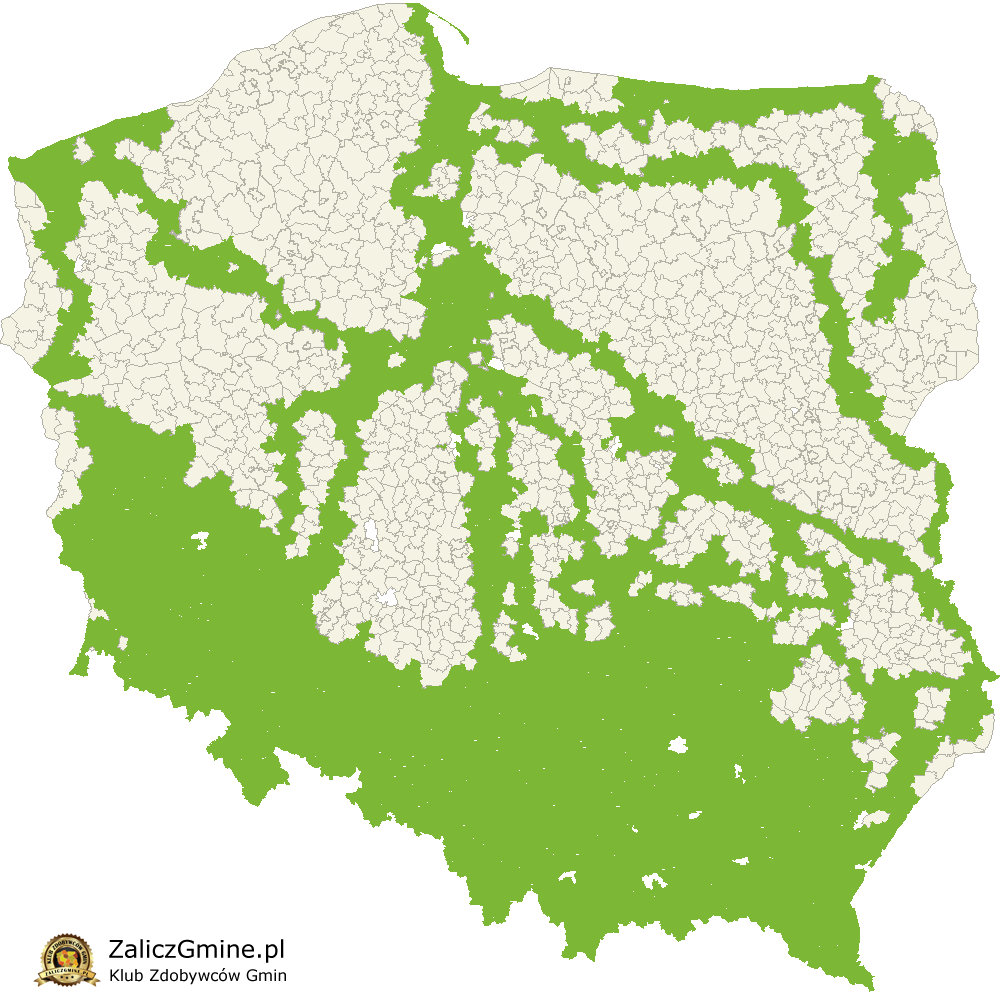 Mapa Zdobytych Gmin