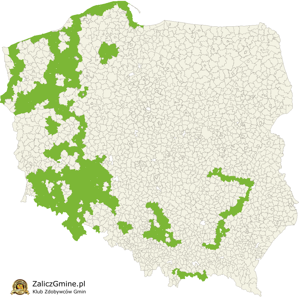 Mapa Zdobytych Gmin