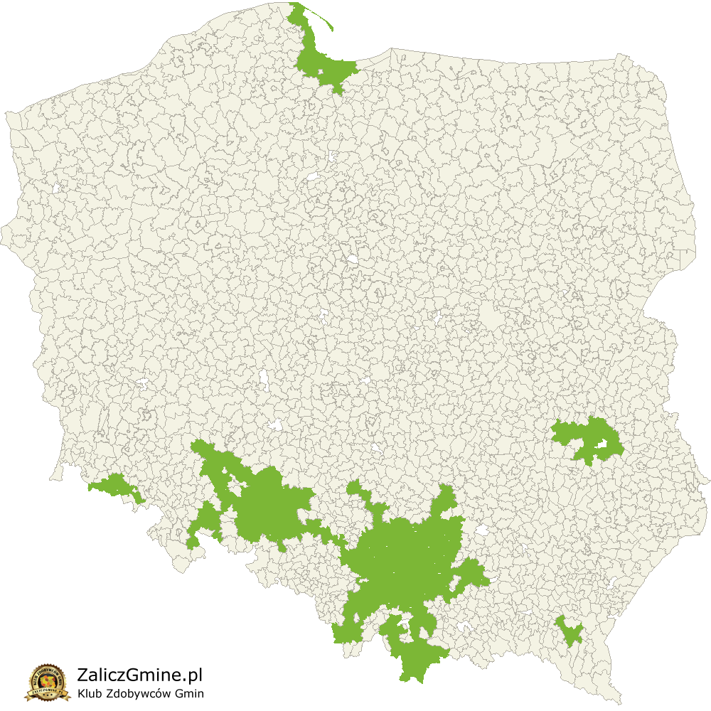 Mapa Zdobytych Gmin