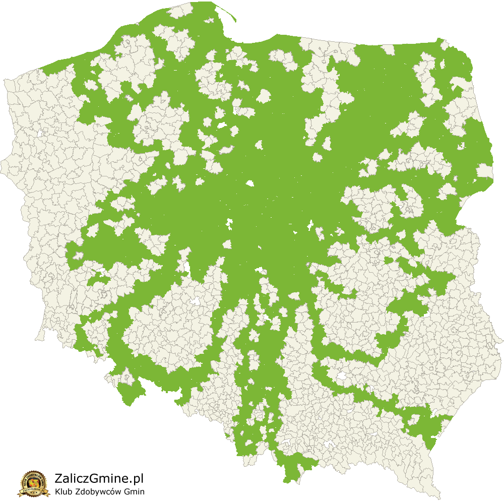 Mapa Zdobytych Gmin
