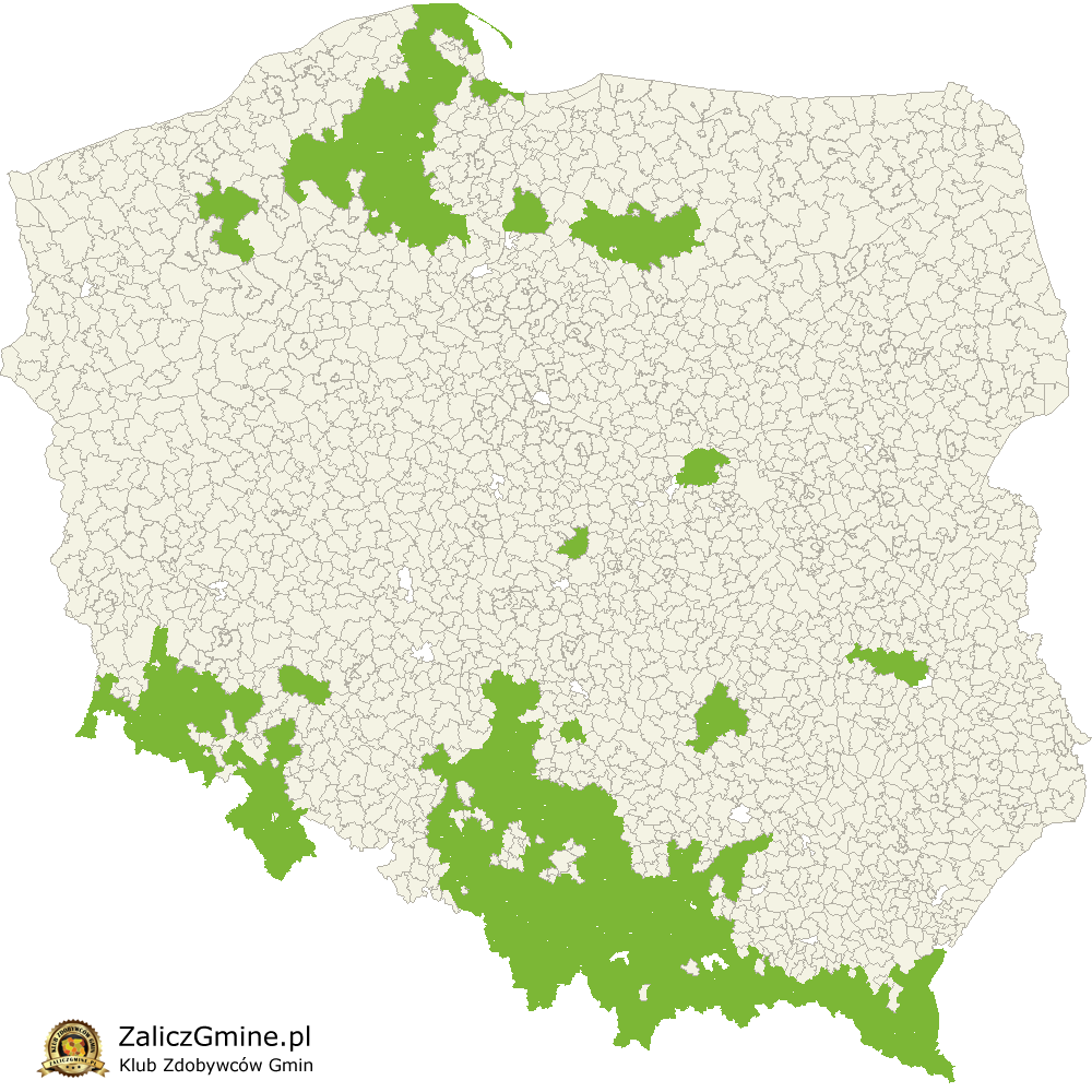Mapa Zdobytych Gmin