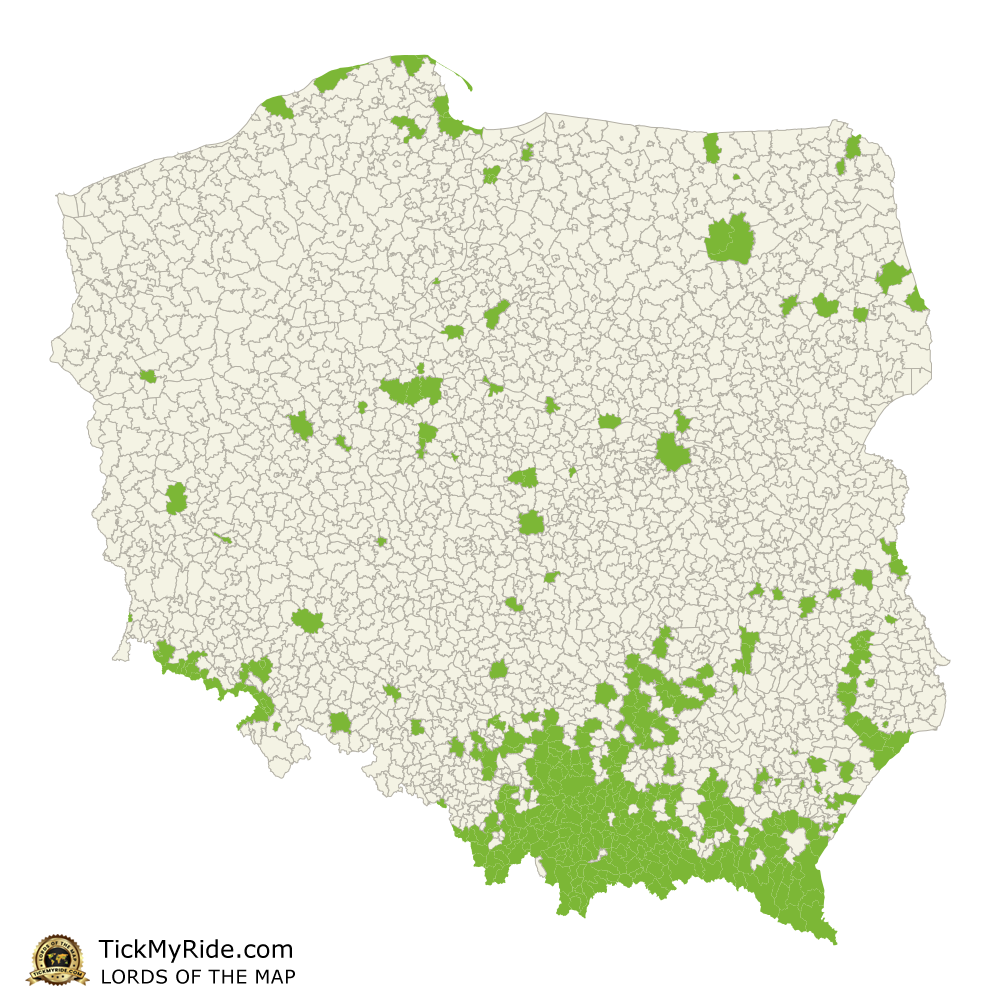 Mapa Zdobytych Gmin