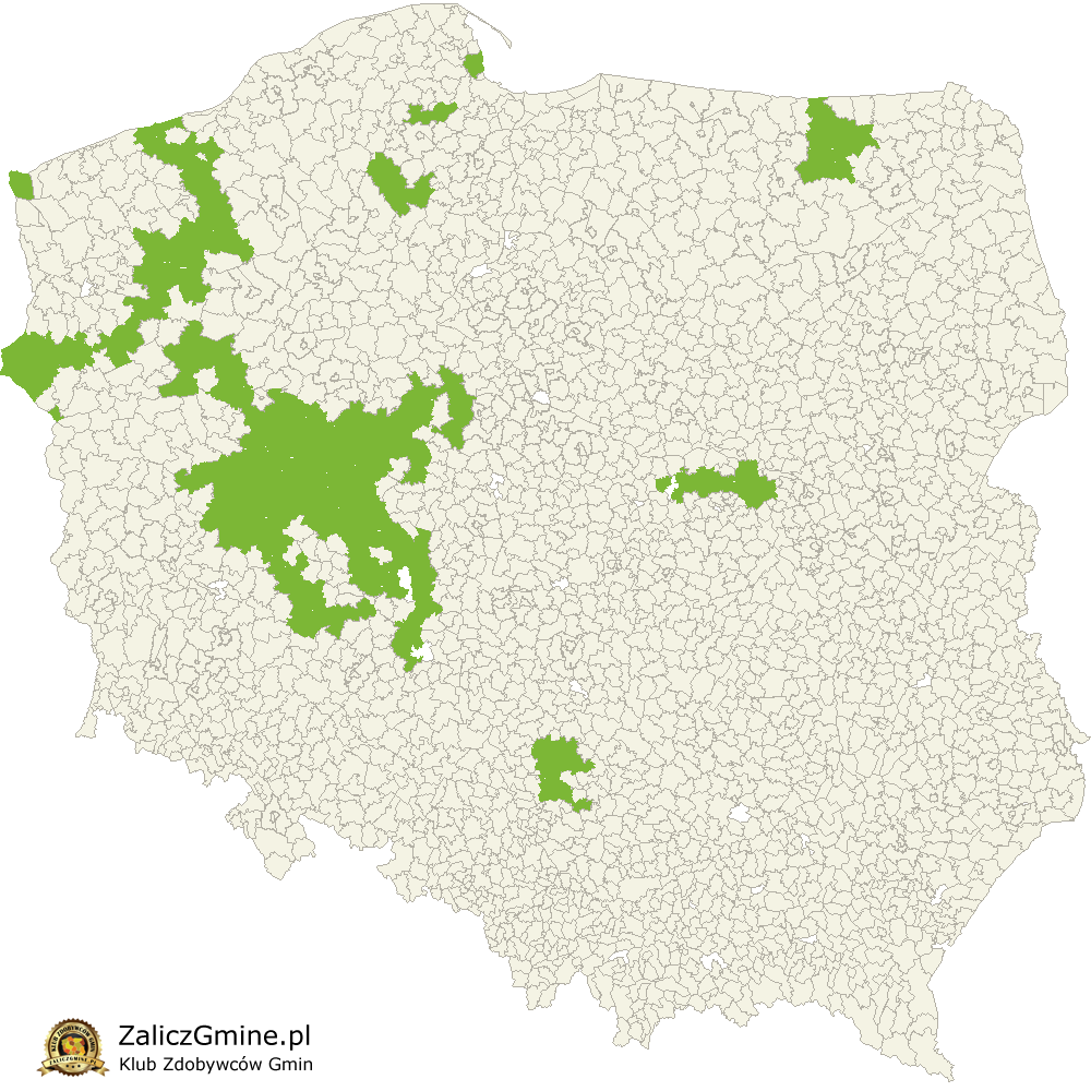 Mapa Zdobytych Gmin