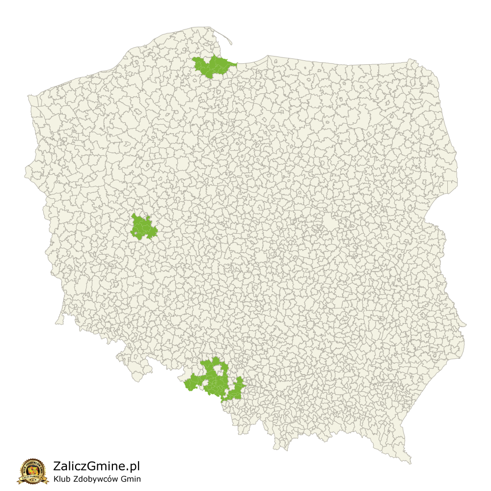 Mapa Zdobytych Gmin