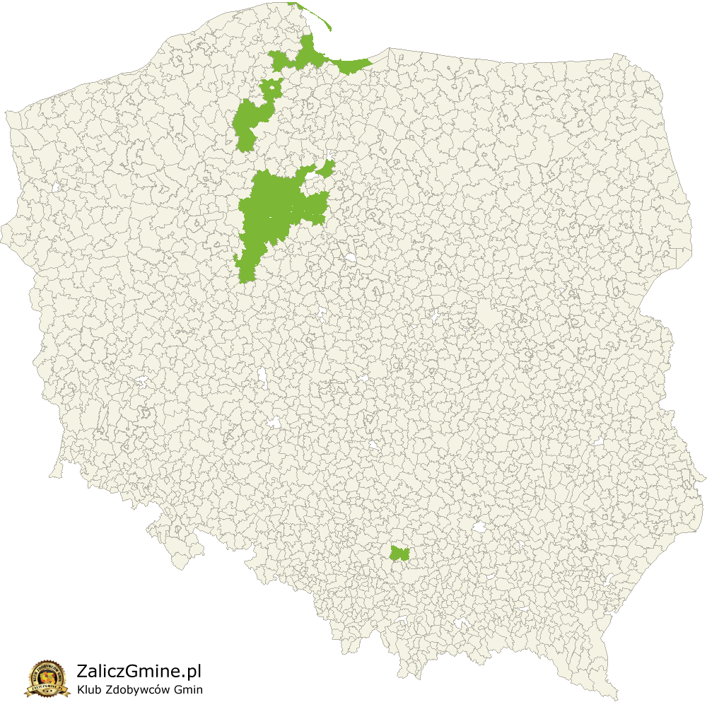 Mapa Zdobytych Gmin