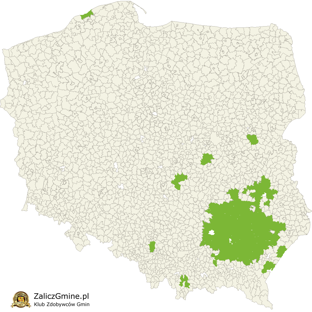 Mapa Zdobytych Gmin