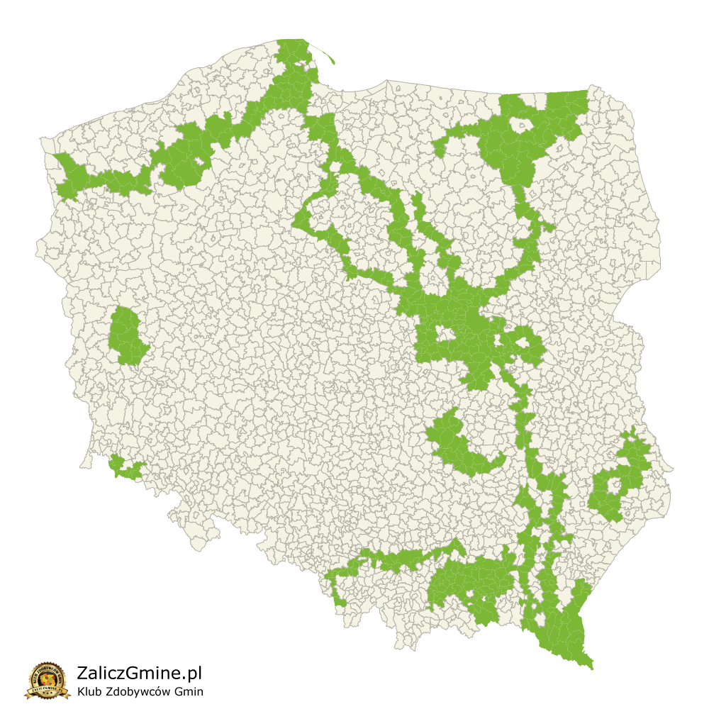 Mapa Zdobytych Gmin