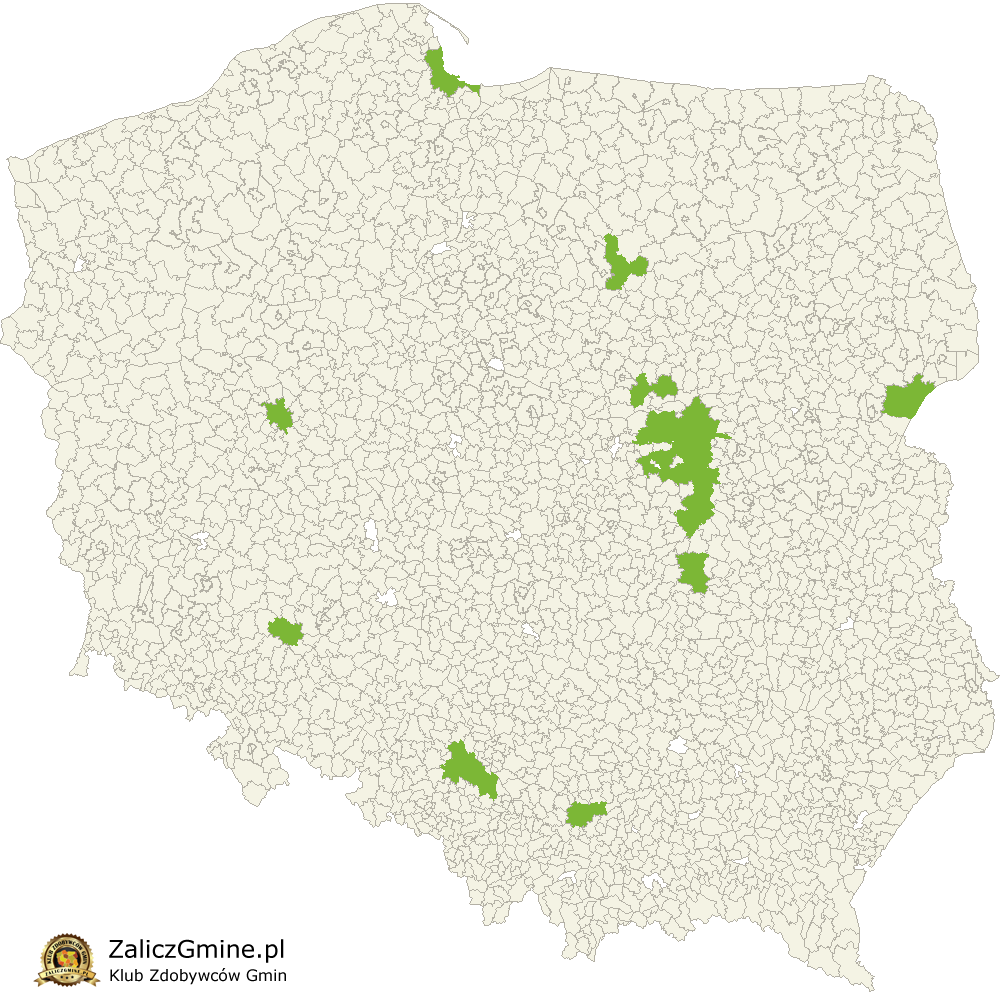 Mapa Zdobytych Gmin