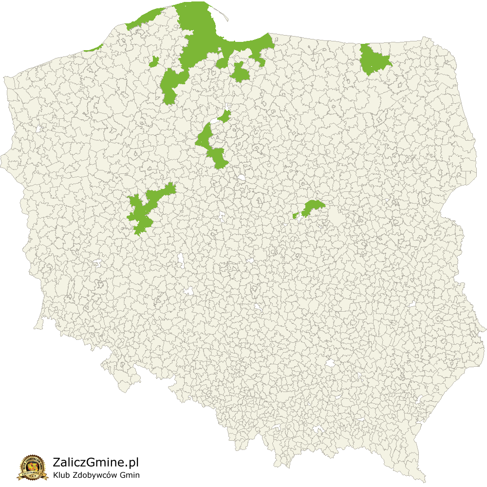Mapa Zdobytych Gmin