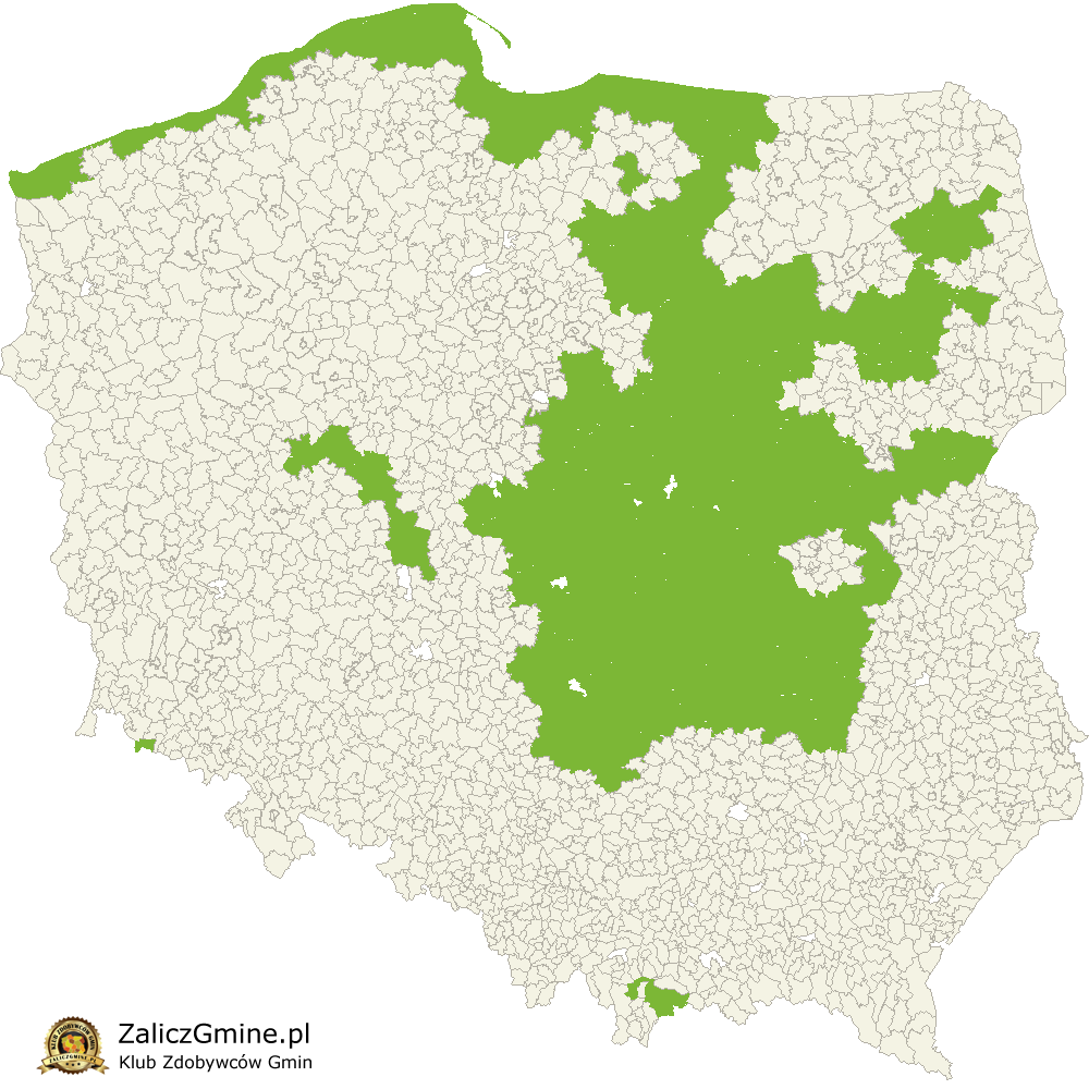 Mapa Zdobytych Gmin