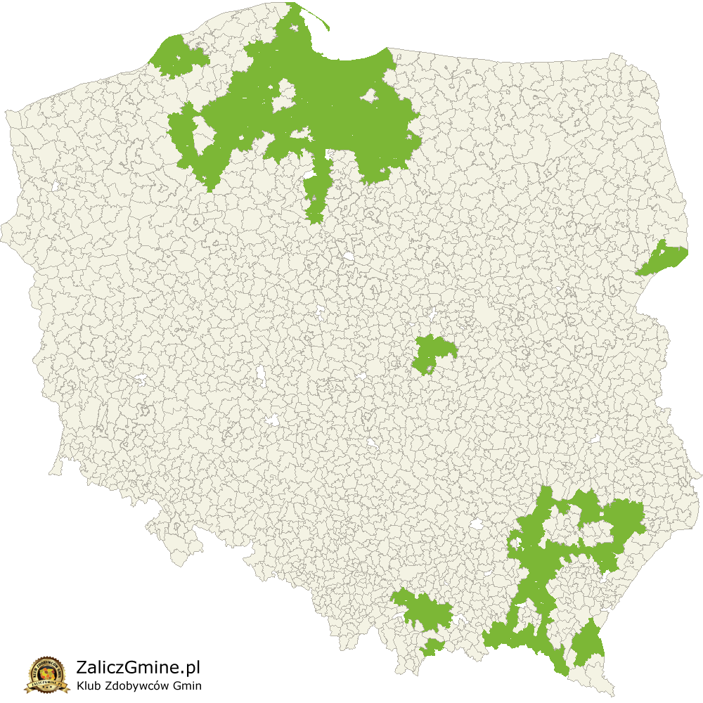 Mapa Zdobytych Gmin