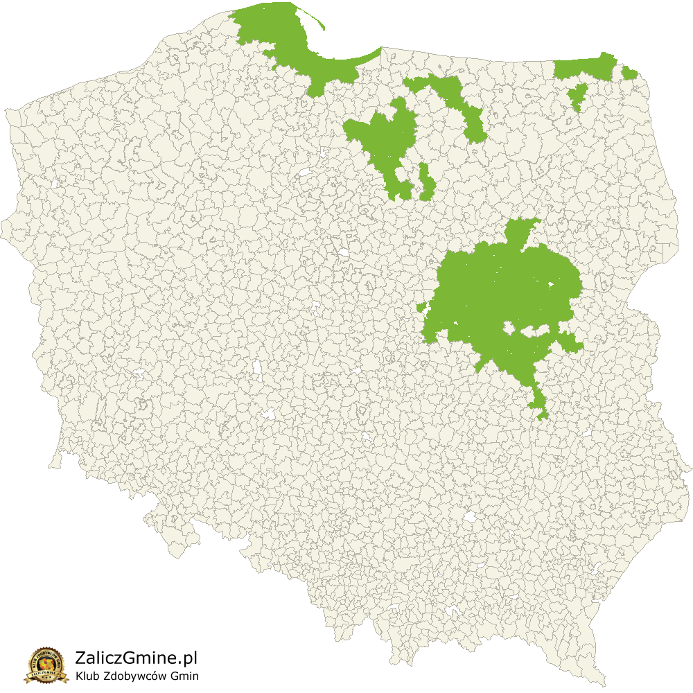 Mapa Zdobytych Gmin