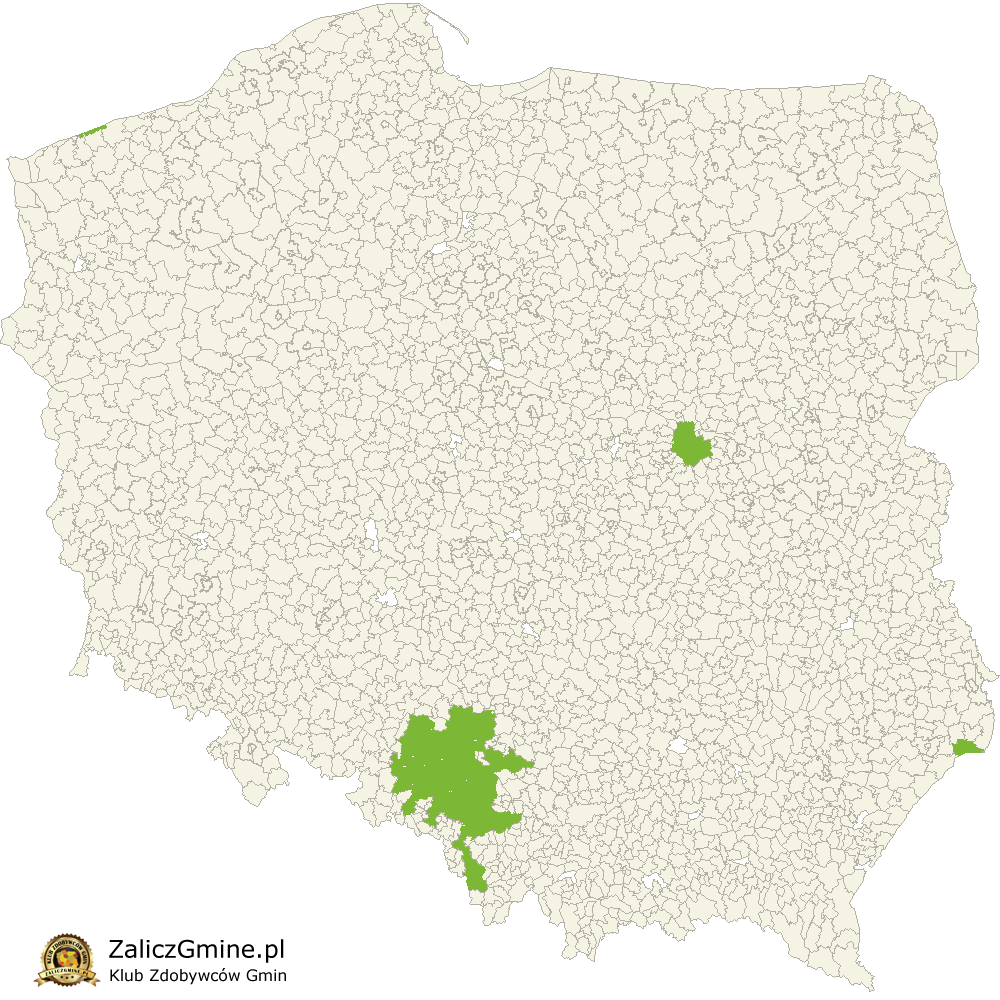 Mapa Zdobytych Gmin