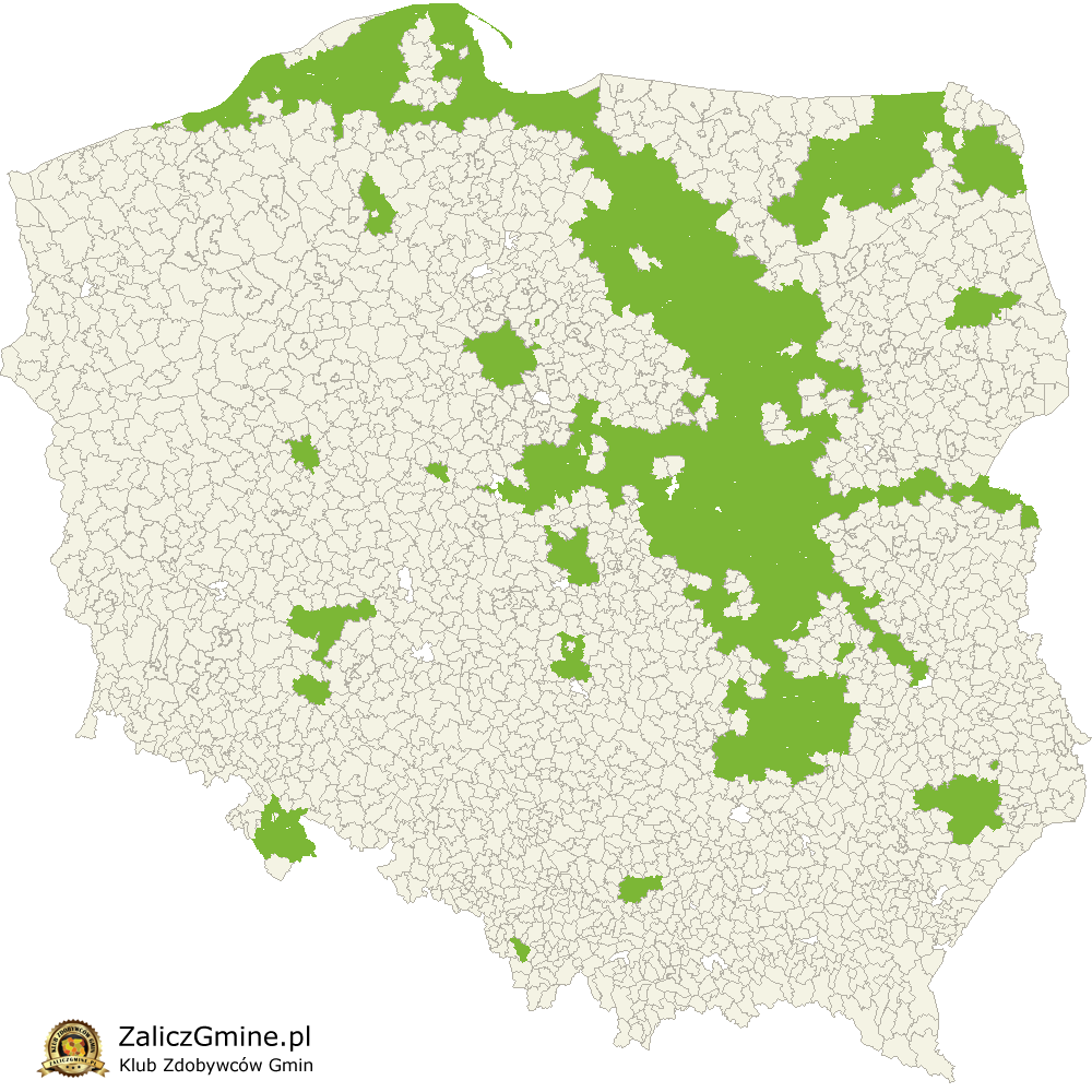 Mapa Zdobytych Gmin