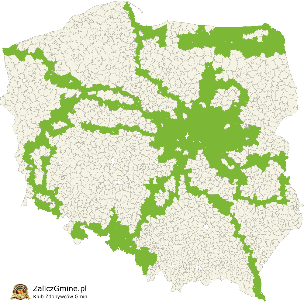 Mapa Zdobytych Gmin