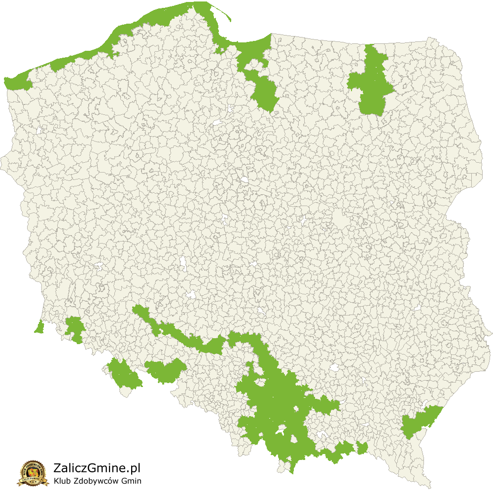 Mapa Zdobytych Gmin