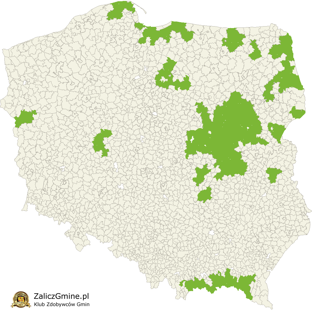 Mapa Zdobytych Gmin