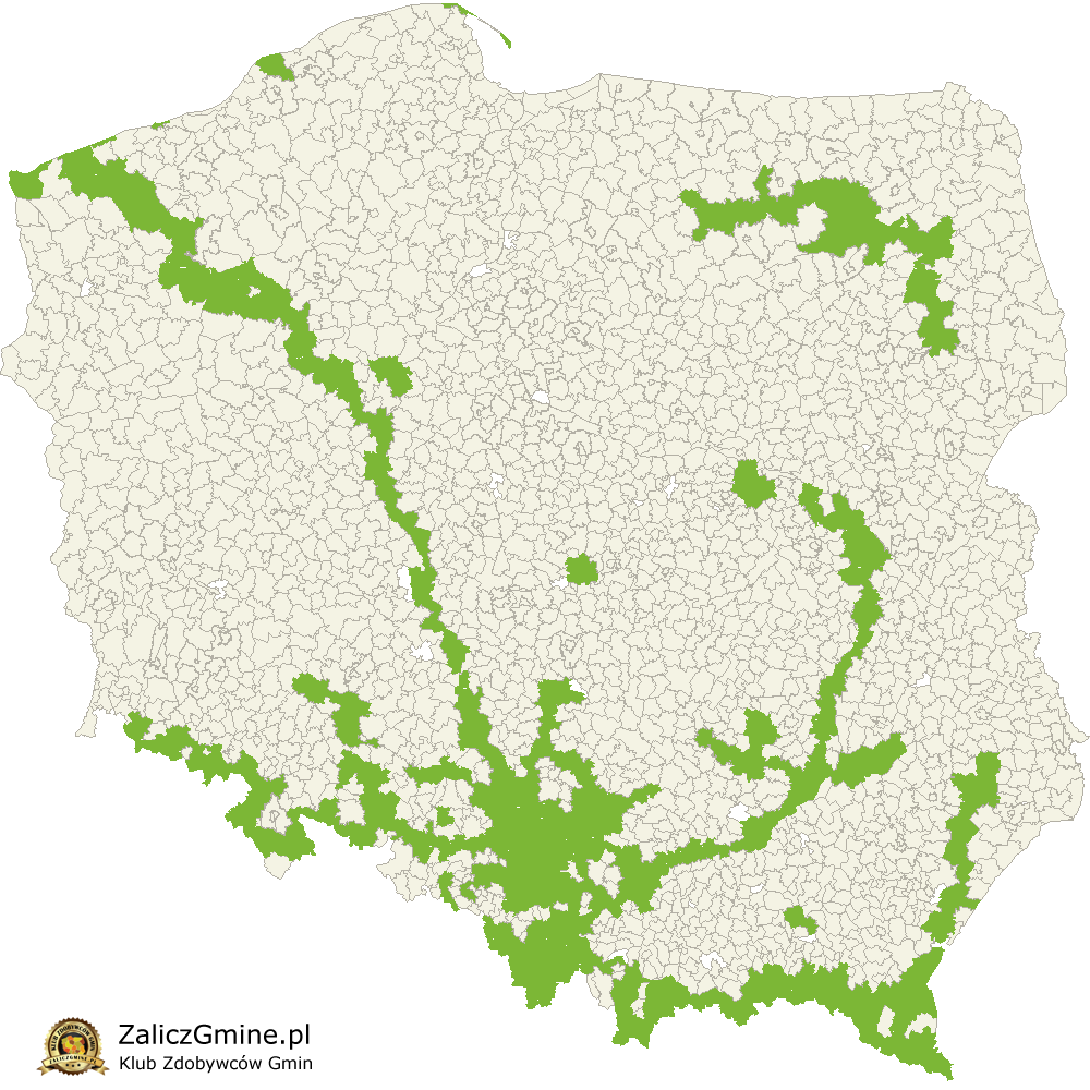 Mapa Zdobytych Gmin