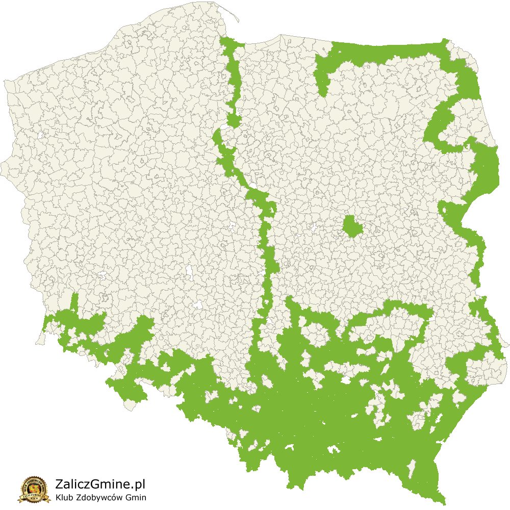 Mapa Zdobytych Gmin
