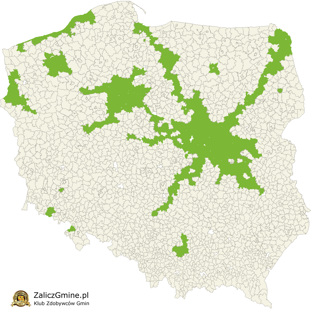 Mapa Zdobytych Gmin