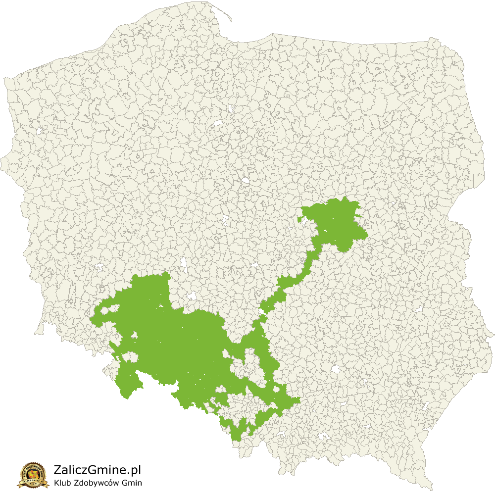 Mapa Zdobytych Gmin