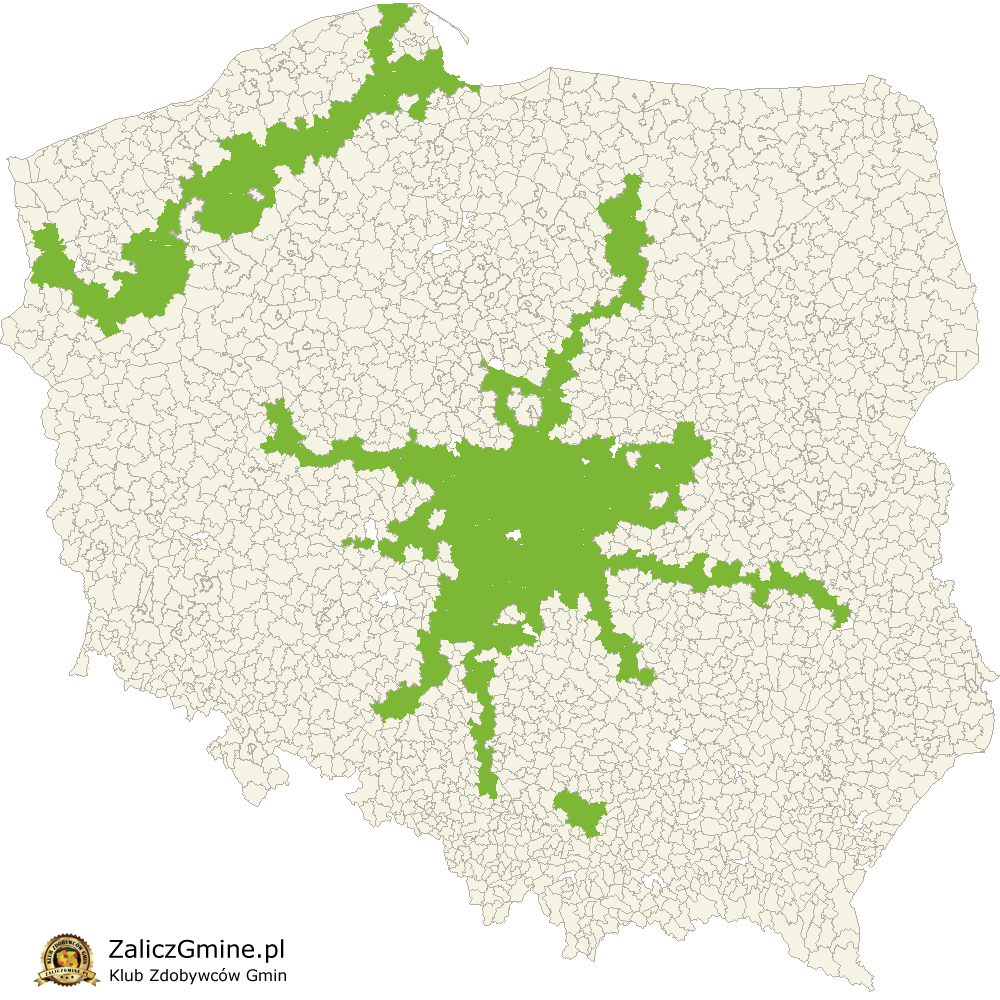 Mapa Zdobytych Gmin