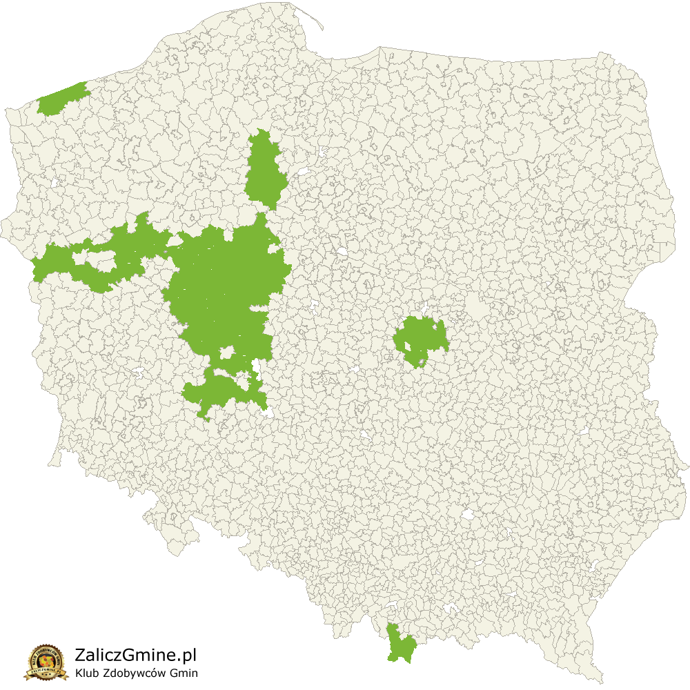 Mapa Zdobytych Gmin
